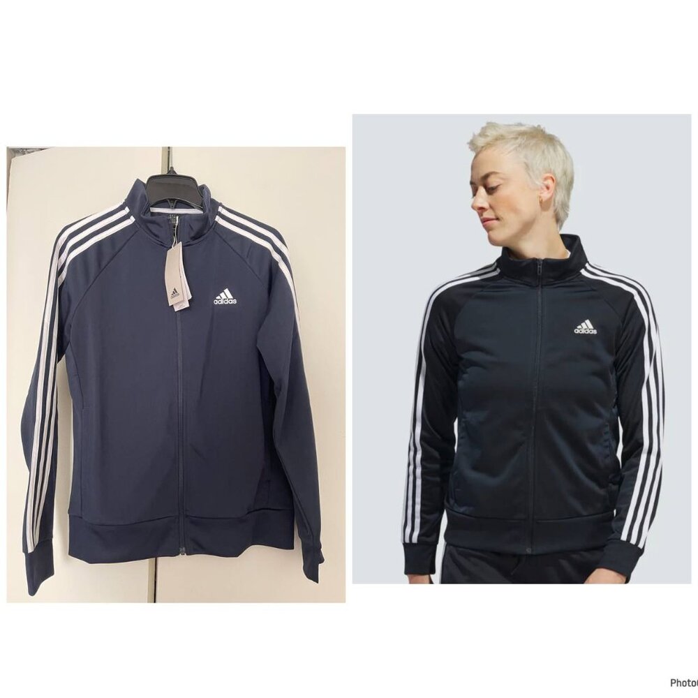 NWT Women's primegreen essentials warm-up slim 3-stripes track jacket, Size M